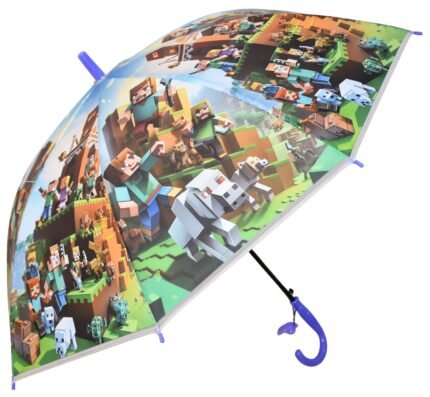 Minecraft Kids Umbrella – Colorful Gaming Print Umbrella