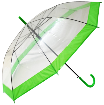Transparent Dome Umbrella with Green Border