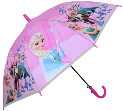 Frozen Princess Kids Umbrella – Pink Cartoon Character Rain Umbrella for Girls
