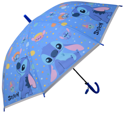 Disney Stitch Kids Umbrella – Blue Cartoon Print Rain Umbrella