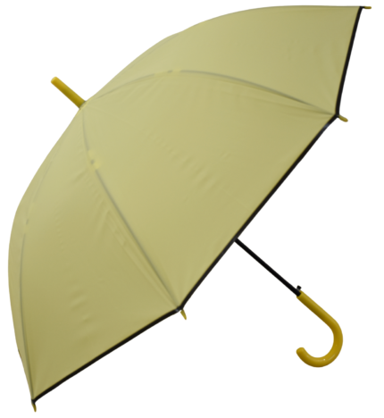 Yellow Kids Umbrella Solid Color with Curved Handle