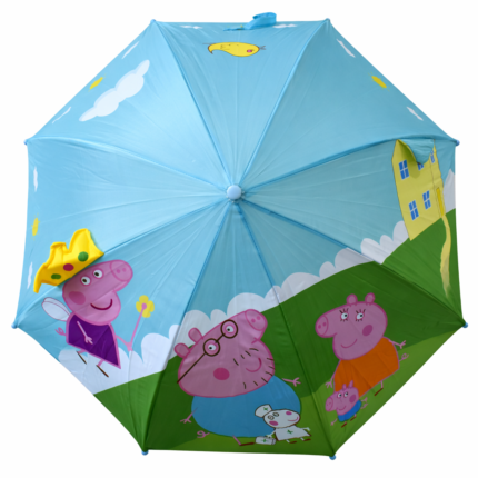Peppa Pig Family Kids Umbrella – Cartoon Character Blue Rain Umbrella for Boys & Girls