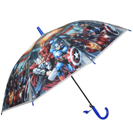 Avengers Superhero Kids PVC Umbrella with Blue Handle – Marvel Character Rain Umbrella for Boys