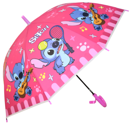 Disney Stitch Kids Umbrella – Cute Pink Cartoon Rain Umbrella
