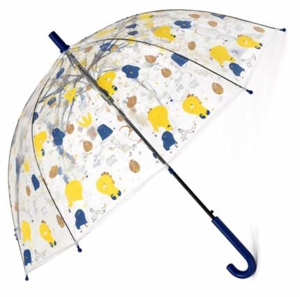 Kids Transparent Dome Umbrella with Cute Animal Print