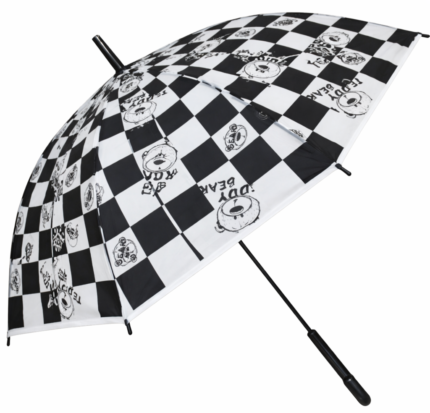 Black & White Checkerboard Kids Umbrella – Trendy Cartoon Print Rain Umbrella for Boys & Girls