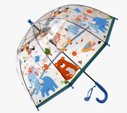 Kids Transparent Dome Animal Print Umbrella