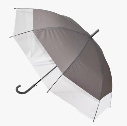 Gray & Clear Dome Umbrella – Stylish Transparent Umbrella