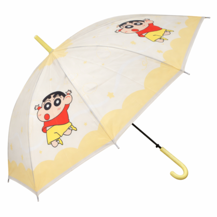 Yellow Shinchan Kids PVC Umbrella – Cartoon Character Rain Umbrella for Boys & Girls