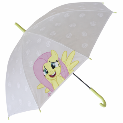 Yellow Cartoon Pony Kids PVC Umbrella – Cute Character Rain Umbrella for Girls