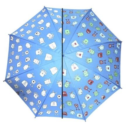 Color Changing Kids Umbrella - Magical Monster Design (Blue)