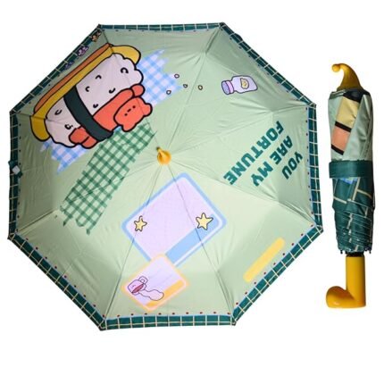 3 Fold Kids Cartoon Umbrella – Lightweight Travel Umbrella for Children