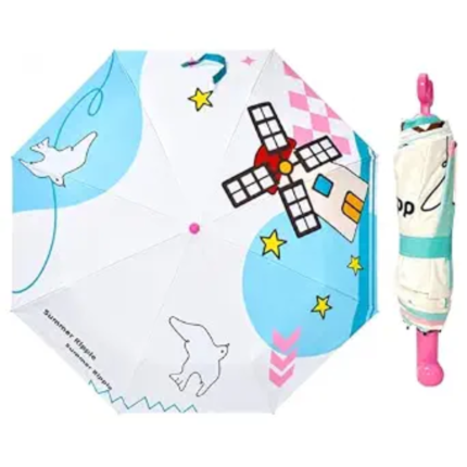 3-Fold Kids Cartoon Folding Umbrella